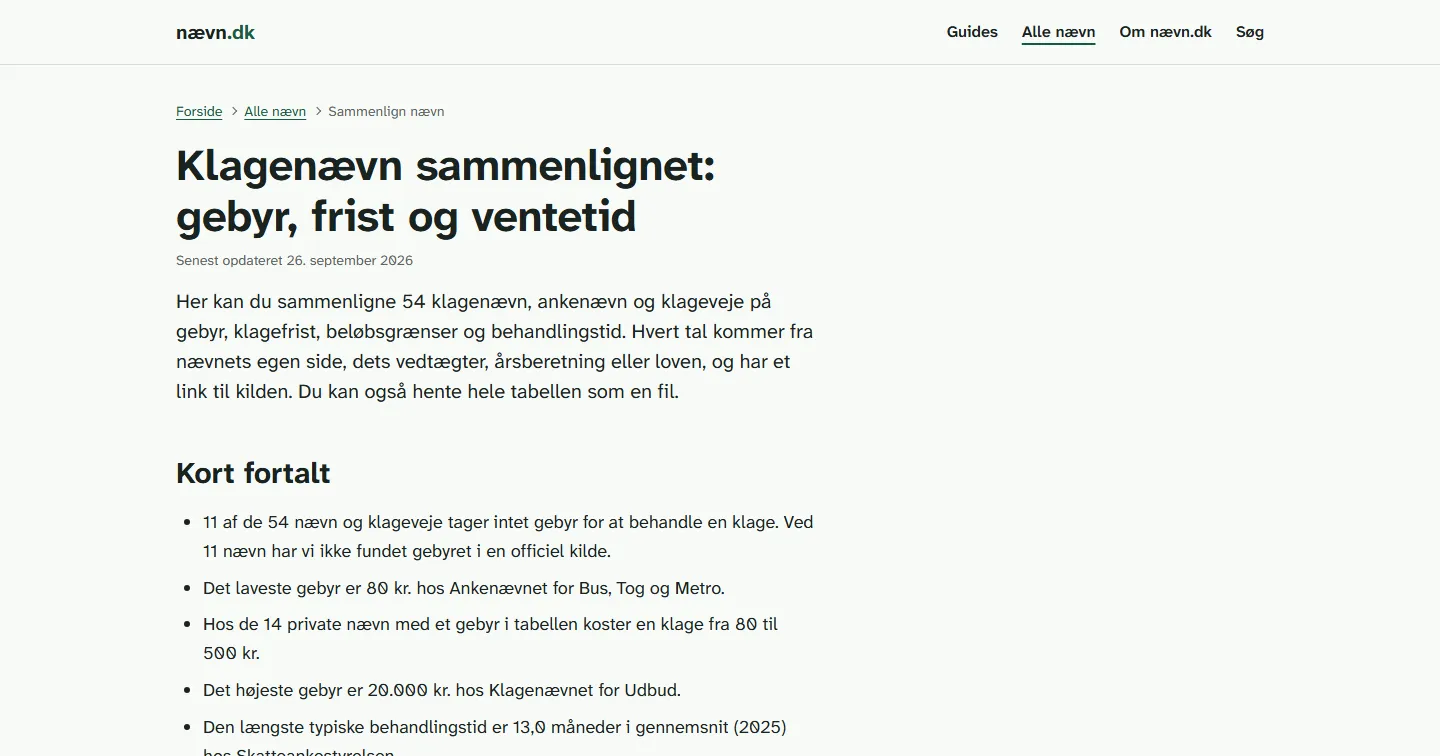 Forsiden af nævn.dk